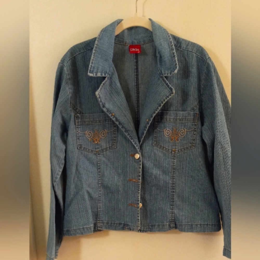 Vintage D'Alba Lightweight Denim Crop Jacket Womens Size 11.